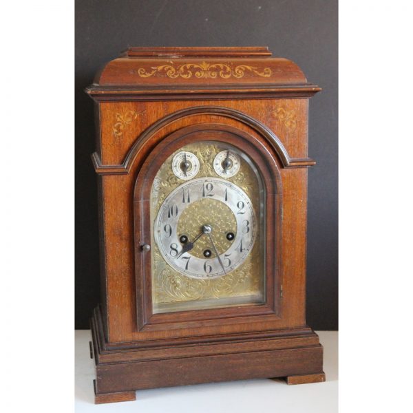 A Large Victorian Inlaid Mahogany Cased Junghans Bracket Clock