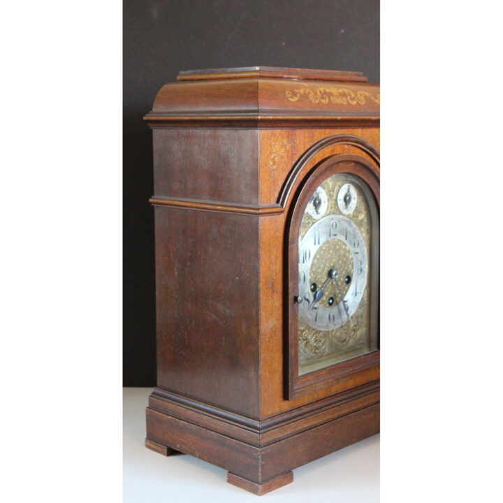 A Large Victorian Inlaid Mahogany Cased Junghans Bracket Clock