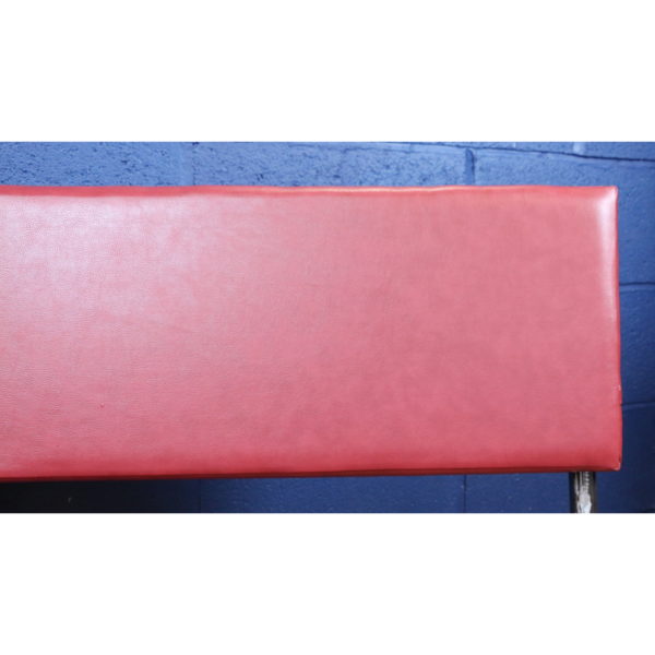 An Industrial Steel & Red Leatherette Waiting Room Bench Seating Hallway Seat - Image 2