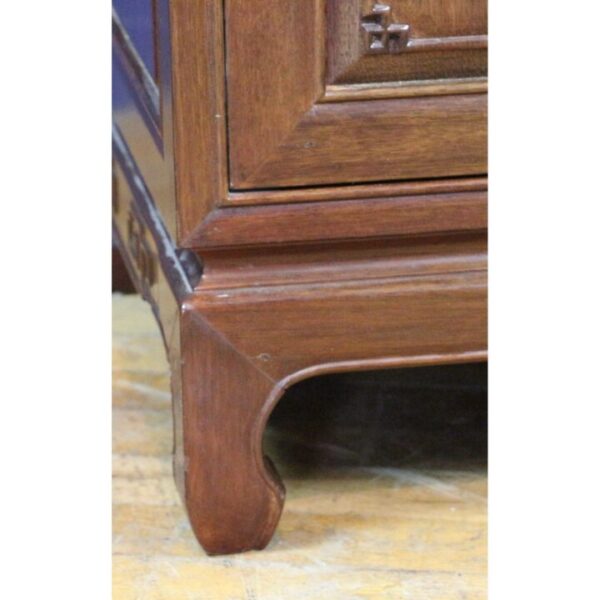 A Chinese Carved Hardwood Fall Front Bureau with Fitted Interior - Image 7