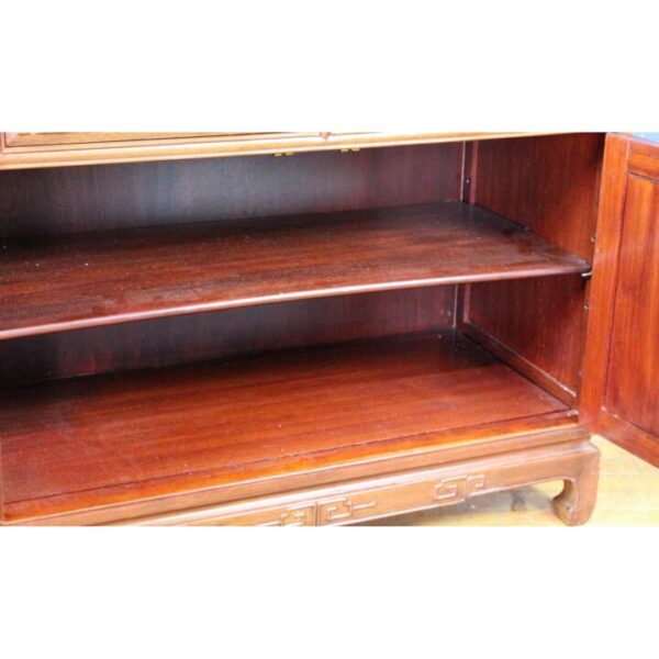 A Chinese Carved Hardwood Fall Front Bureau with Fitted Interior - Image 4