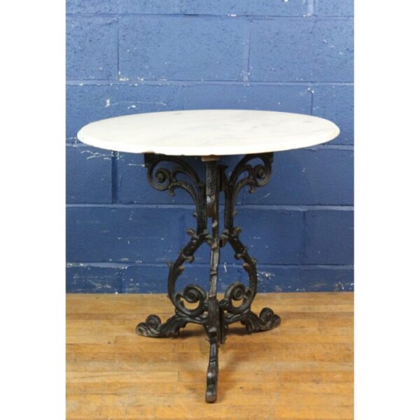 A Victorian Cast Iron Based & Marble Topped Side Table