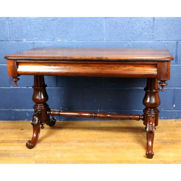 A Quality Regency Solid Rosewood Twin Pillar Sofa Table or Side Table - Image 2