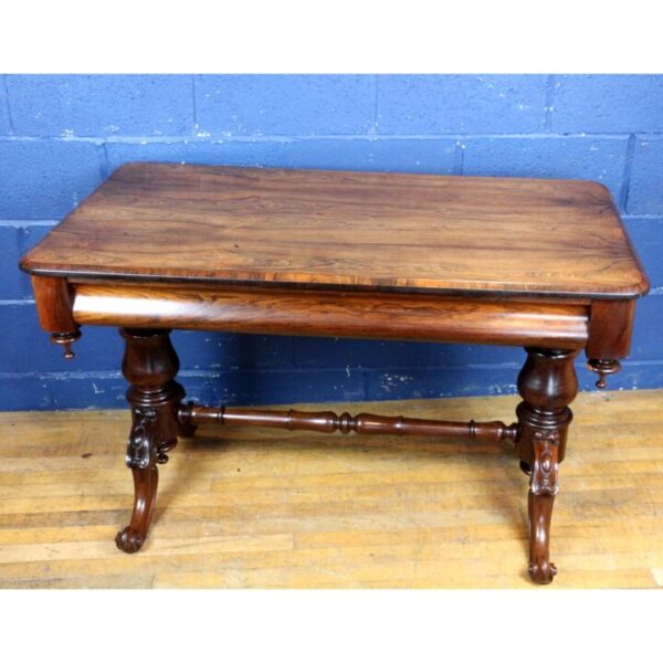 A Quality Regency Solid Rosewood Twin Pillar Sofa Table or Side Table - Image 9