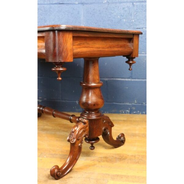 A Quality Regency Solid Rosewood Twin Pillar Sofa Table or Side Table - Image 3