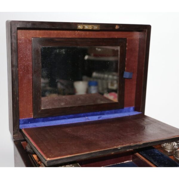 A Superb Victorian Rosewood Fitted Vanity Case, Travelling Jewellery Box Dated 1850 - Image 3