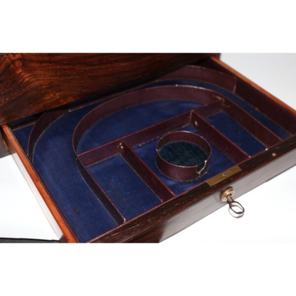 A Superb Victorian Rosewood Fitted Vanity Case, Travelling Jewellery Box Dated 1850 - Image 6