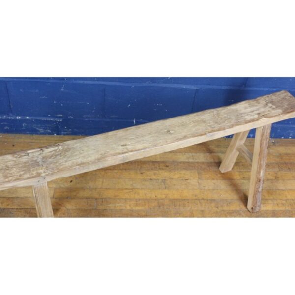 A Long Rustic Farmhouse Pine Kitchen Bench Waxed Finish - Image 2