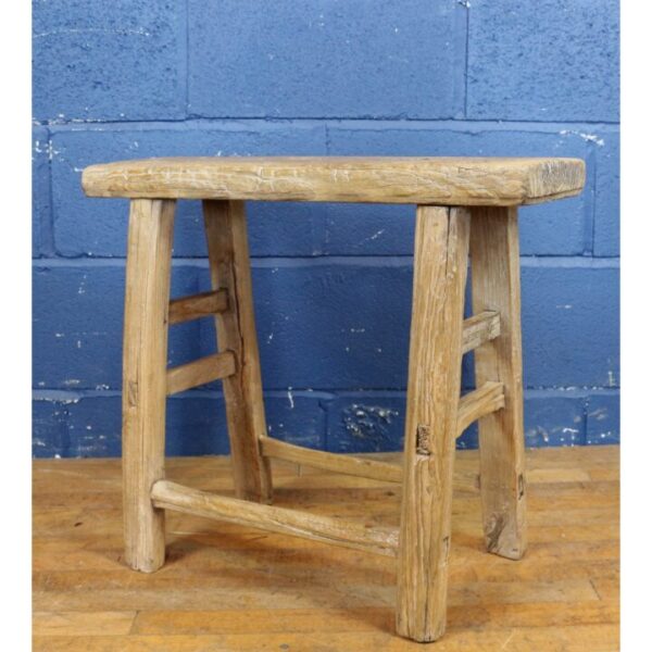 A Rustic Farmhouse Pine Kitchen Stool, Bench Waxed Finish