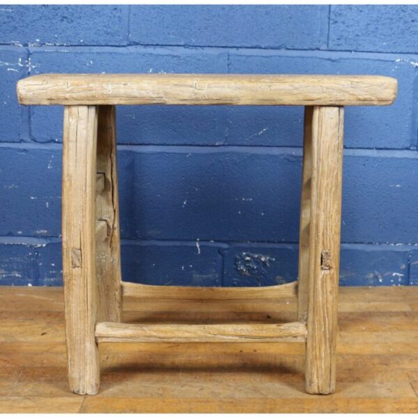 A Rustic Farmhouse Pine Kitchen Stool, Bench Waxed Finish - Image 2