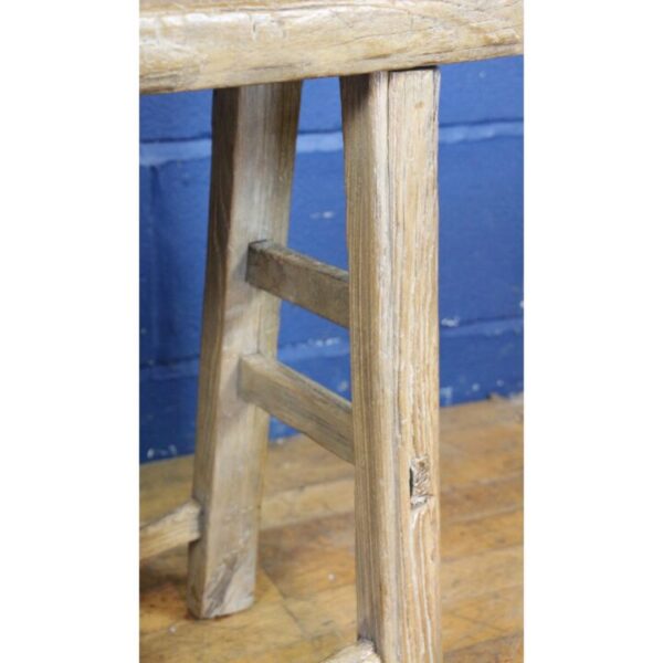 A Rustic Farmhouse Pine Kitchen Stool, Bench Waxed Finish - Image 5