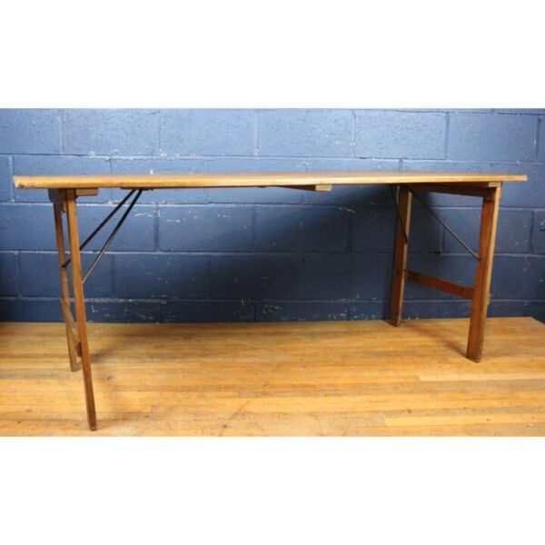 A Rustic Vintage Waxed Pine Folding Trestle Table, with Excellent Patina Dining Table - Image 2