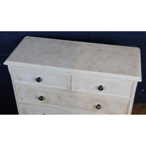 A Small Painted and Waxed Two over Three Bedside Chest of Drawers - Image 2