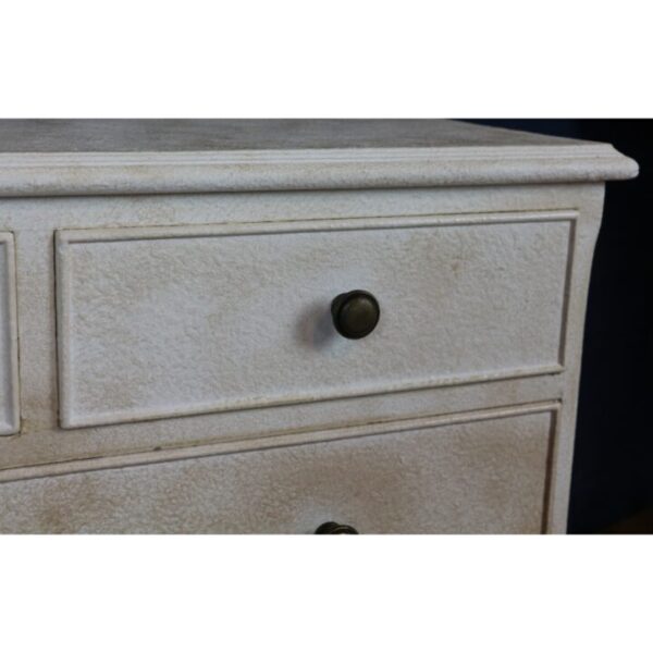 A Small Painted and Waxed Two over Three Bedside Chest of Drawers - Image 7