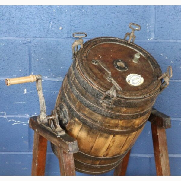 An Early C20th Oak Butter Churn on Pine Stand by Melotte Separator Sales Co Bristol - Image 2