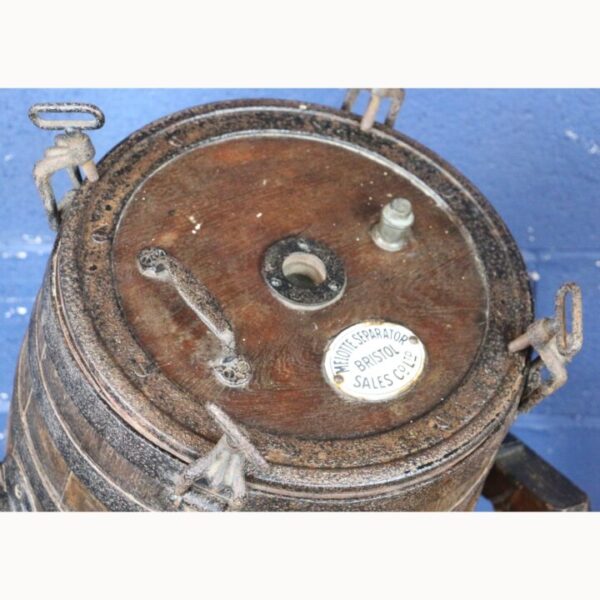An Early C20th Oak Butter Churn on Pine Stand by Melotte Separator Sales Co Bristol - Image 9