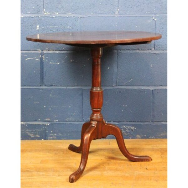 A Georgian Mahogany Circular Centre Pedestal Tilt Top Tripod Wine Table - Image 2