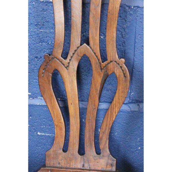 A Pair of Georgian Ash Hall or Bedroom Chairs with Needlepoint Seats - Image 5