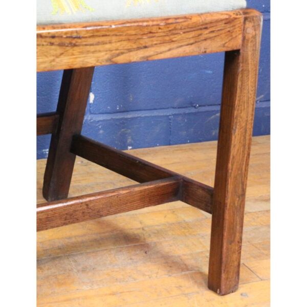 A Pair of Georgian Ash Hall or Bedroom Chairs with Needlepoint Seats - Image 3