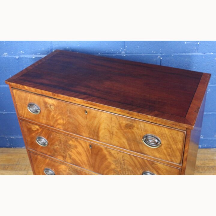 A Mid Victorian Mahogany 3 High Bedroom Chest of Drawers, Raised on Bracket Feet - Image 2