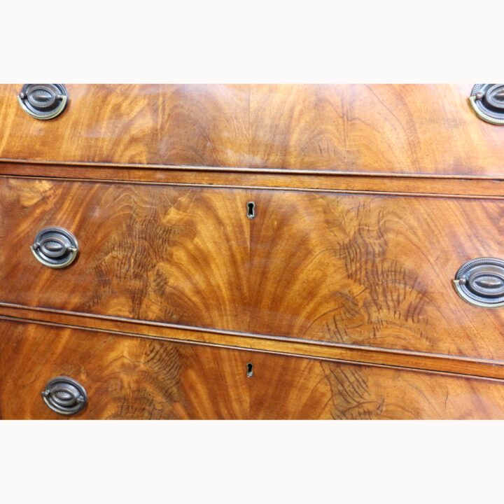 A Mid Victorian Mahogany 3 High Bedroom Chest of Drawers, Raised on Bracket Feet - Image 7