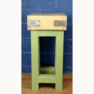 A Vintage Beech & Maple Butchers Block on Painted Stand Chopping Board