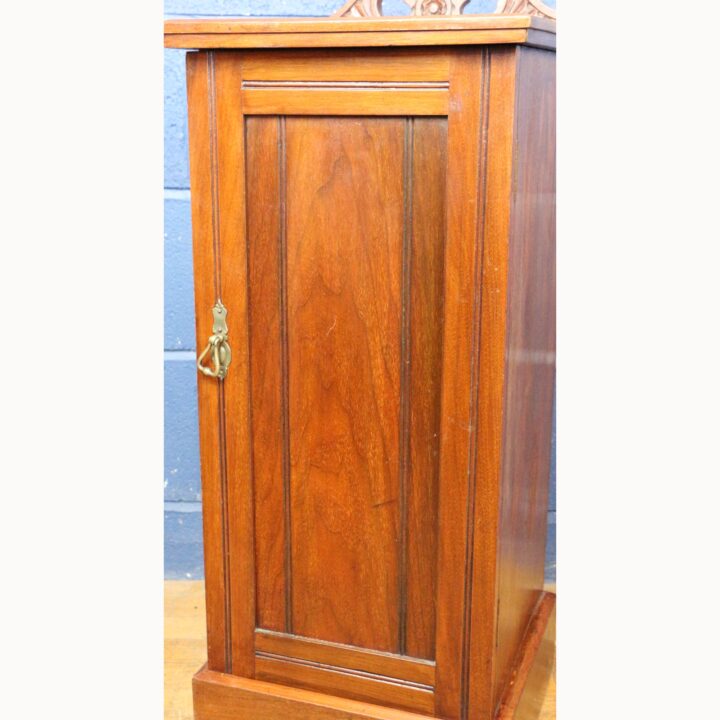 A Victorian Carved Walnut Single Door Bedside Cabinet or Pot Cupboard - Image 5