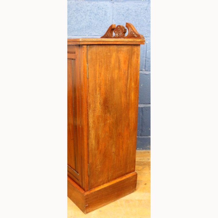 A Victorian Carved Walnut Single Door Bedside Cabinet or Pot Cupboard - Image 3