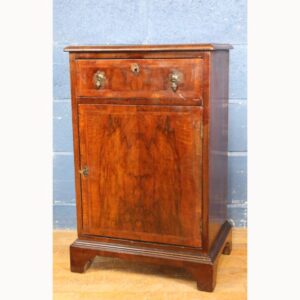 An Antique Walnut Single Drawer Bedside Cupboard Queen Anne Style