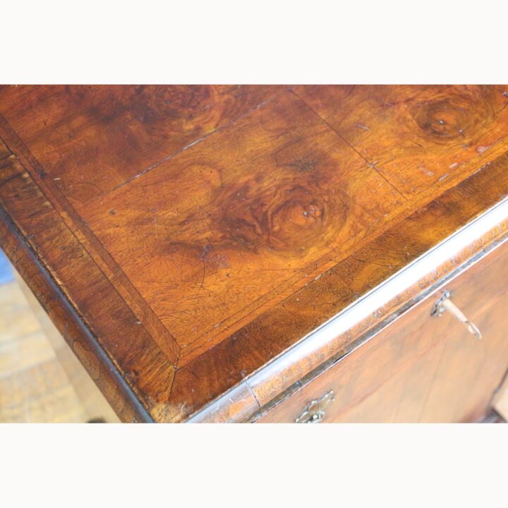 An Antique Walnut Single Drawer Bedside Cupboard Queen Anne Style - Image 10