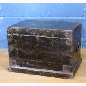 A Small Antique Painted and Waxed Pine Tool Box or Side Coffee Table
