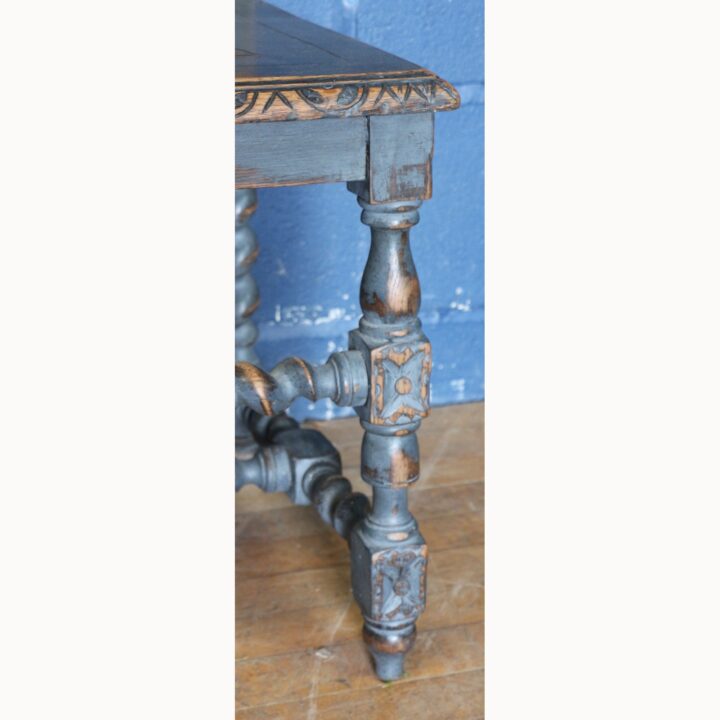 A Pair of C19th Carved and Painted Oak Hall Chairs - Image 4
