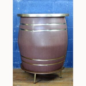 A Vintage or Retro Barget of London C1960s Home Bar Cocktail Cabinet Barrel Formed