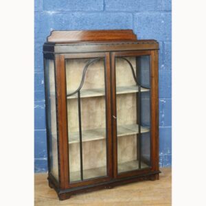 A C1930s Mahogany Two Door Astrical Glazed Display Cabinet