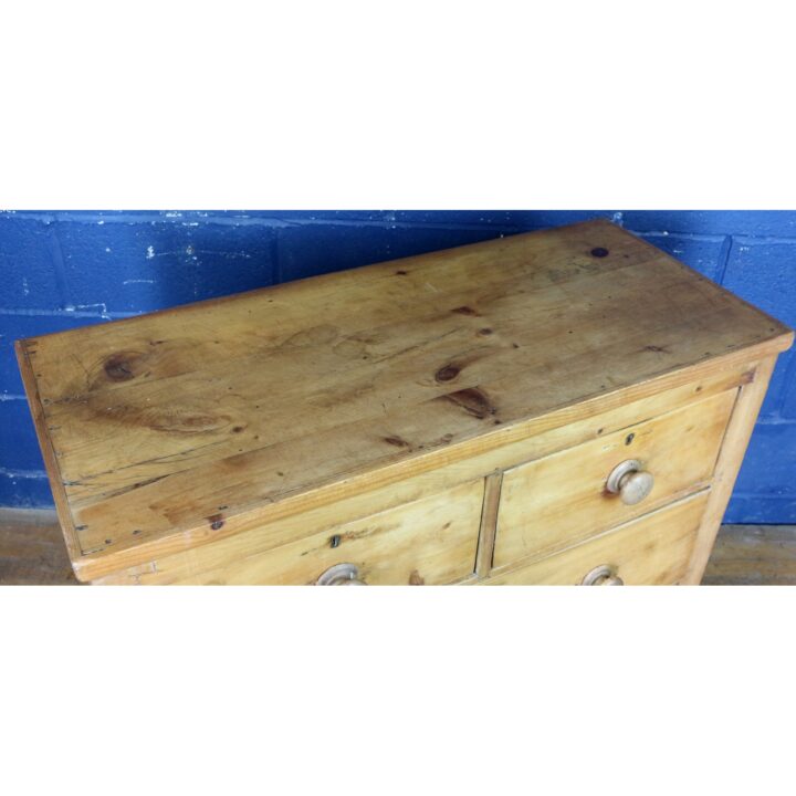 A Victorian Farmhouse Waxed Pine Two over Two Chest of Drawers - Image 8