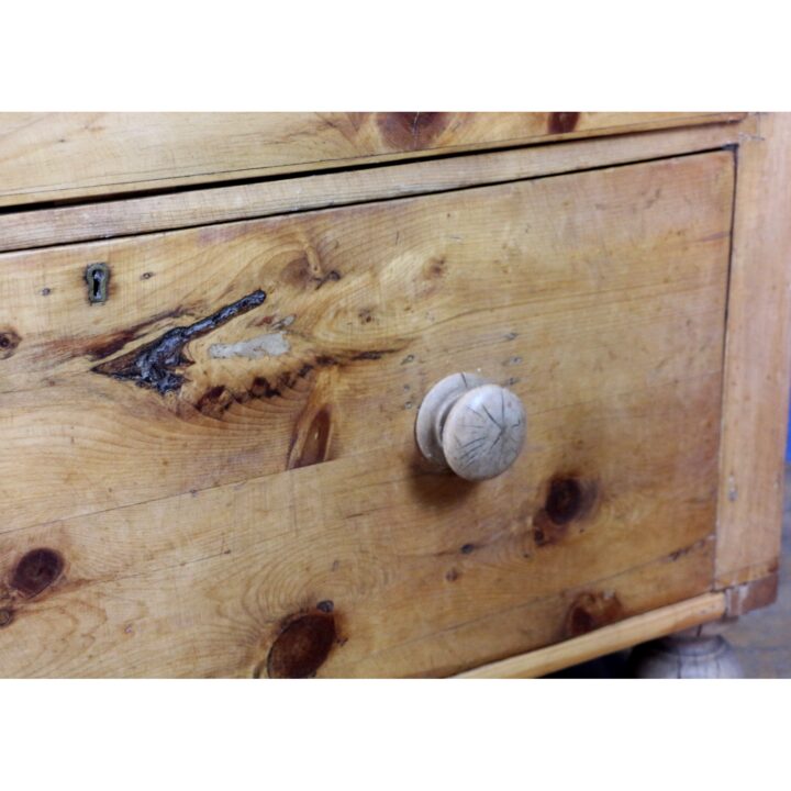 A Victorian Farmhouse Waxed Pine Two over Two Chest of Drawers - Image 6