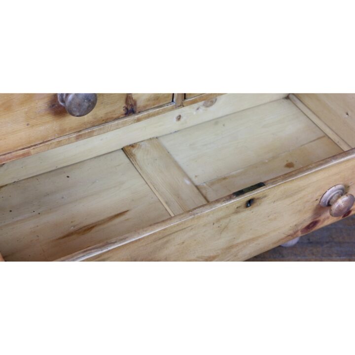 A Victorian Farmhouse Waxed Pine Two over Two Chest of Drawers - Image 4