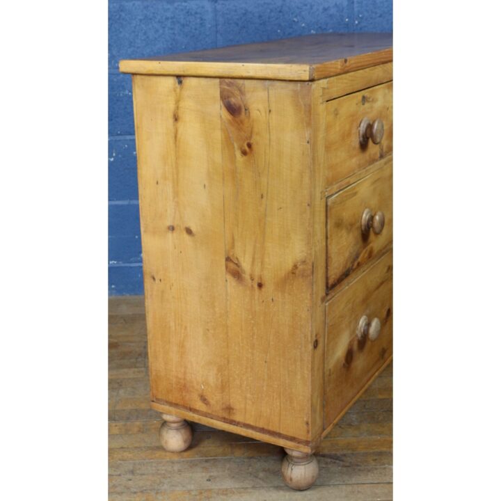 A Victorian Farmhouse Waxed Pine Two over Two Chest of Drawers - Image 3