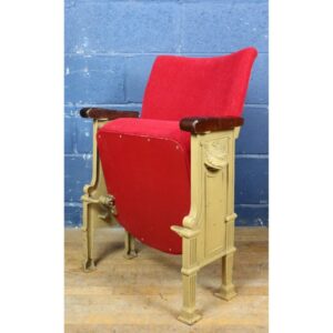 A Single Art Deco C1930s Cinema Theatre Seat with Aisle End Panels REF2