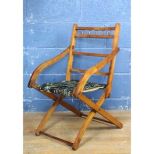 A Victorian Beech Folding Campaign, Steamer or Safari Chair