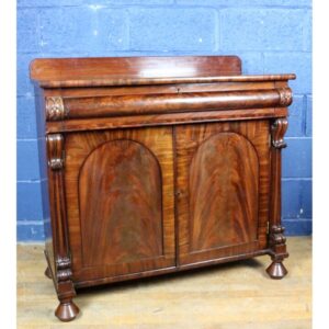 An Early Victorian Carved Mahogany Two Door Side Cabinet